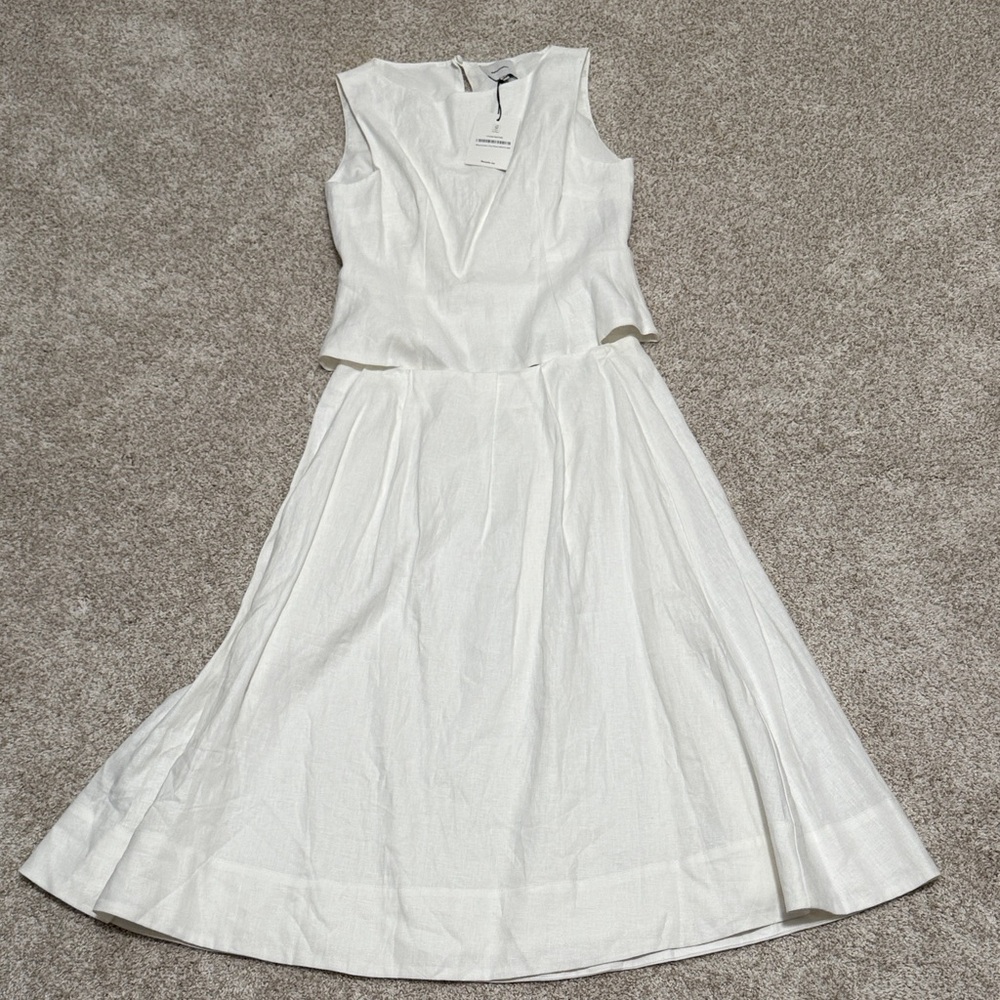 Reformation Ivory Sleeveless Midi Dress